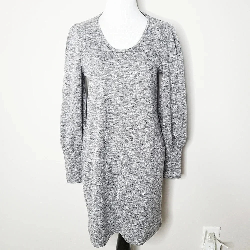 New Madewell Heather Gray Balloon Sleeve Dress S